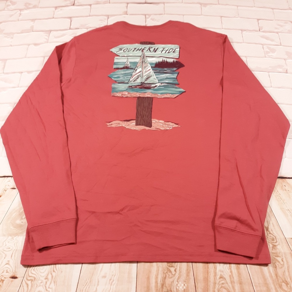 Southern Tide T-Shirt Mens Size Small Jersey Cotton Long Sleeve Crew Neck